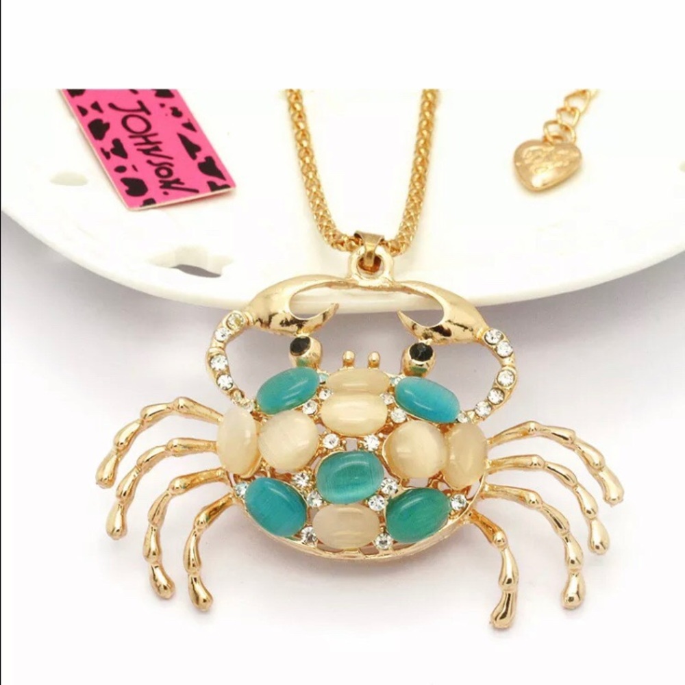Crystal Crab Pendant Necklace